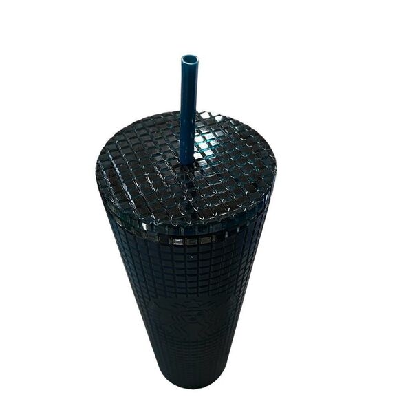 2023 Starbucks 24-Ounce Navy Blue Matte Grid Tumbler Cup - Picture 2 of 3